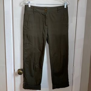 ELLIOT LAUREN Olive Green Cuff Crop Pant-8